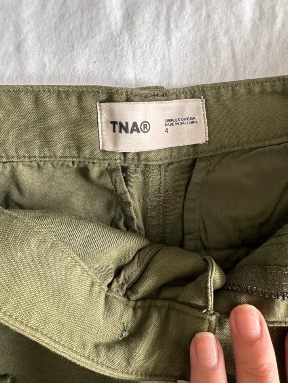 TNA Olive Utility Mini Skirt